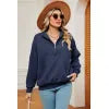 Autumn and winter new solid color zipper long sleeved loose pullover sweatshirt jacket for women
