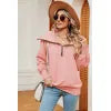 New long sleeved zipper lapel shawl pullover hoodie for women