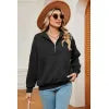 Autumn and winter new solid color zipper long sleeved loose pullover sweatshirt jacket for women